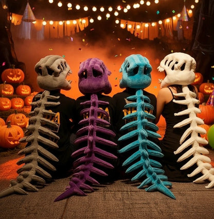 Dinosaur Skeleton Headgear Pillow - Discover Fun and Interactive Comfort in 4 Vibrant Colors Perfect for Parties and Relaxation!